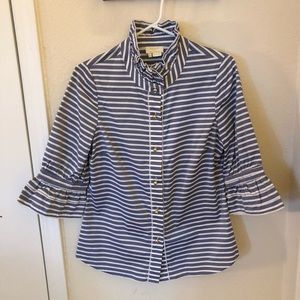Authentic Kate Spade Ruffled Striped Blouse Shirt